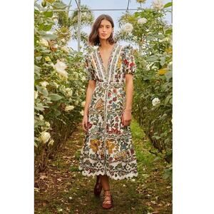 NEW Farm Rio Botanicals Cotton Midi Dress Size XXS